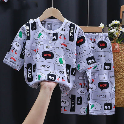 Baby Summer Cotton Silk Clothes - Cartoon Style