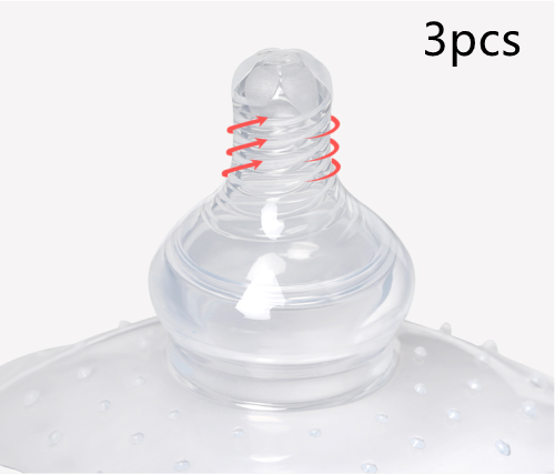 one nipple shield with writing 3pcs