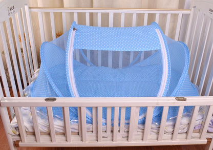 Portable Foldable Baby Bed Net Set with Mattress & Pillow