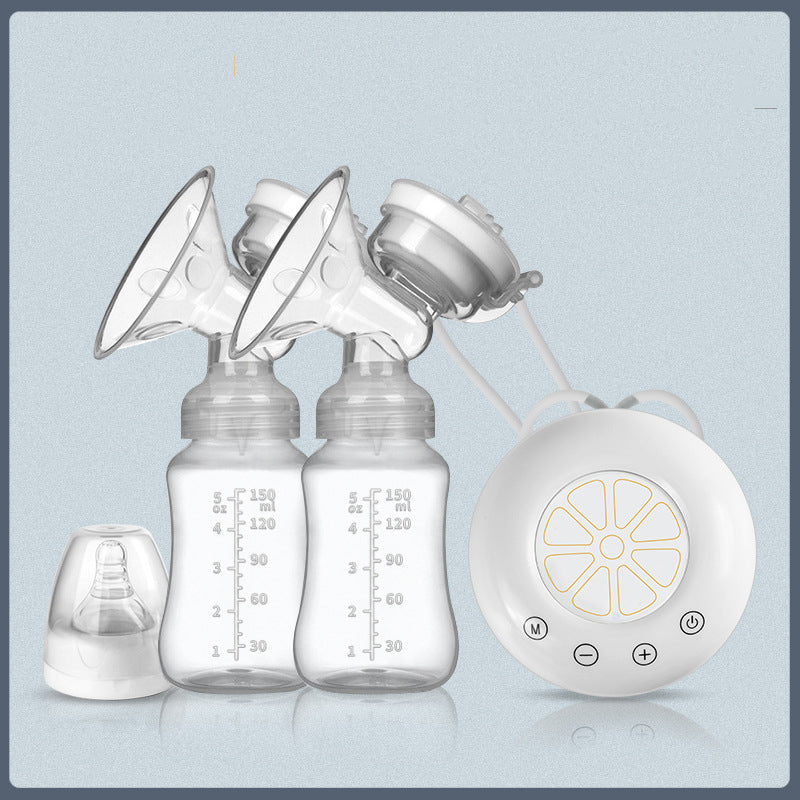 two opened box USB Plug-In Bilateral two Breast Pump 