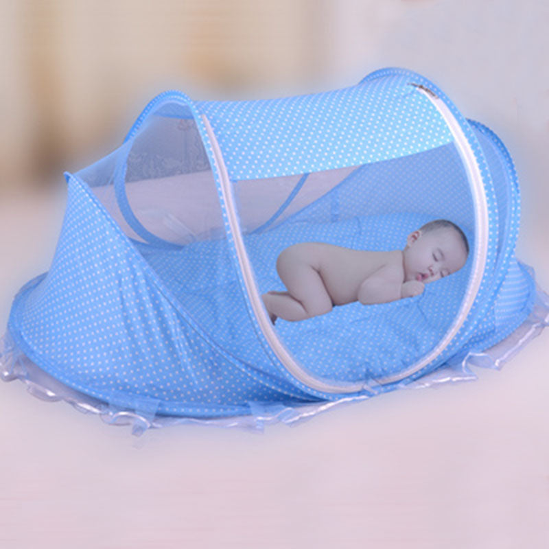 Portable Foldable Baby Bed Net Set with Mattress & Pillow