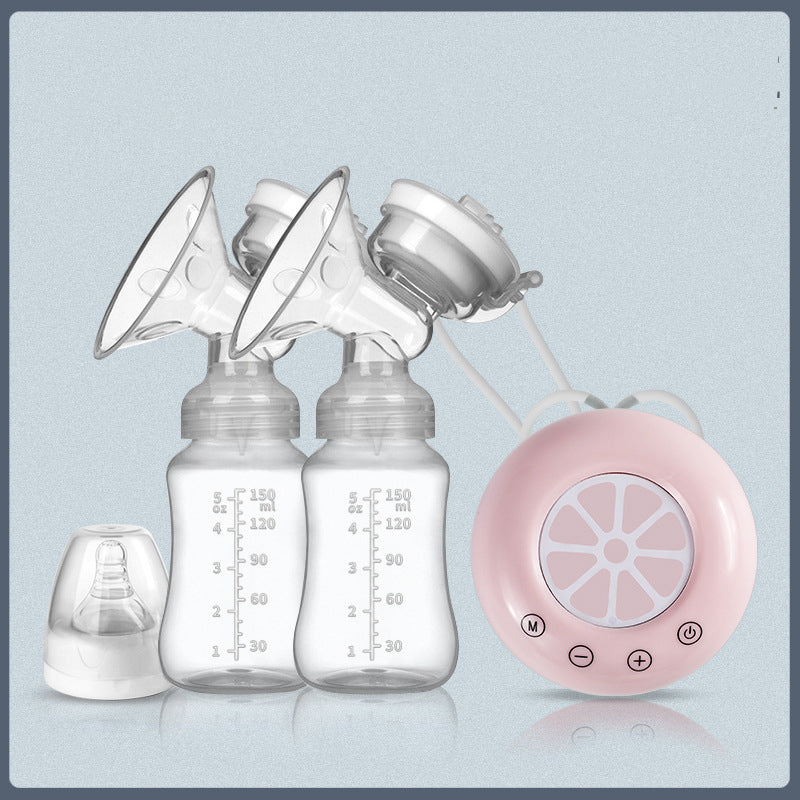 two opened box USB Plug-In Bilateral two Breast Pump 