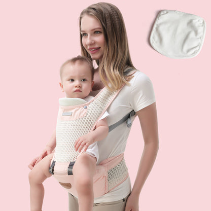 women hold baby with Multifunctional Baby Waist Stool for Comfortable Carrying