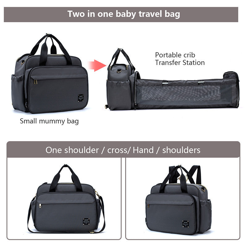 Gray - Portable Folding Crib Mummy Bag