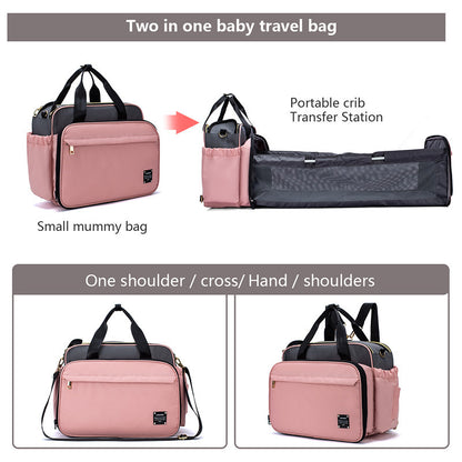 Pink Mix Blue - Portable Folding Crib Mummy Bag