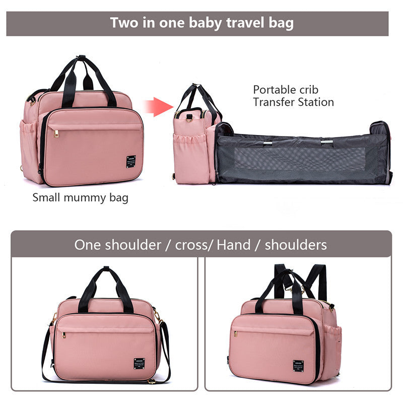 Pink - Portable Folding Crib Mummy Bag