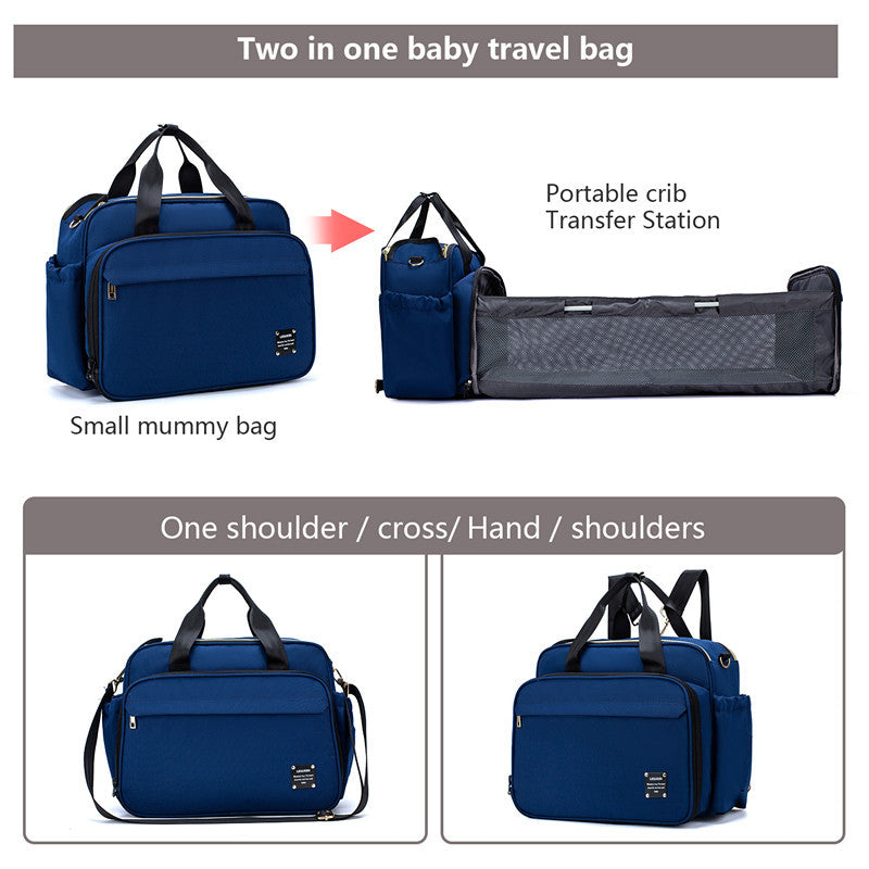 Blue - Portable Folding Crib Mummy Bag