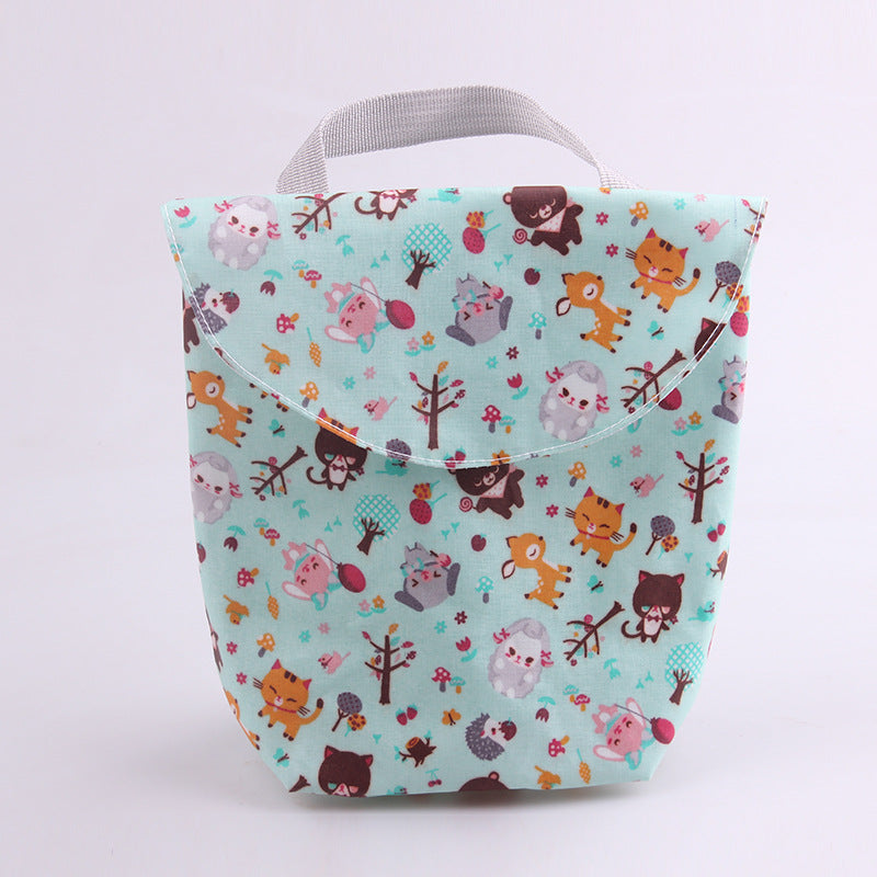 Multifunctional Baby Diaper Storage Bag blue color with open bags with cute animals