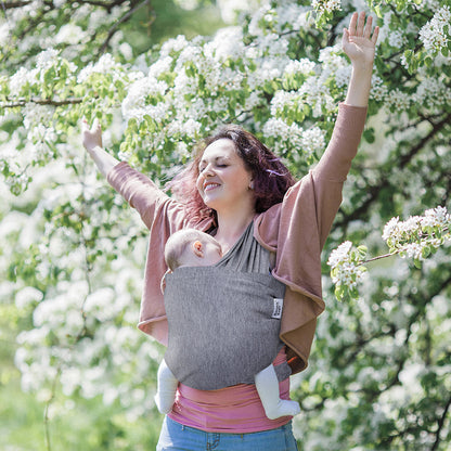 women happy with her baby in the  Cotton Baby Sling 