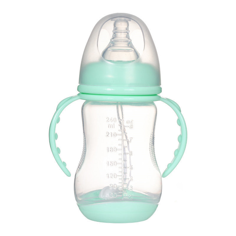 Anti-Colic Wide Caliber PP Baby Bottle with Straw & Handle