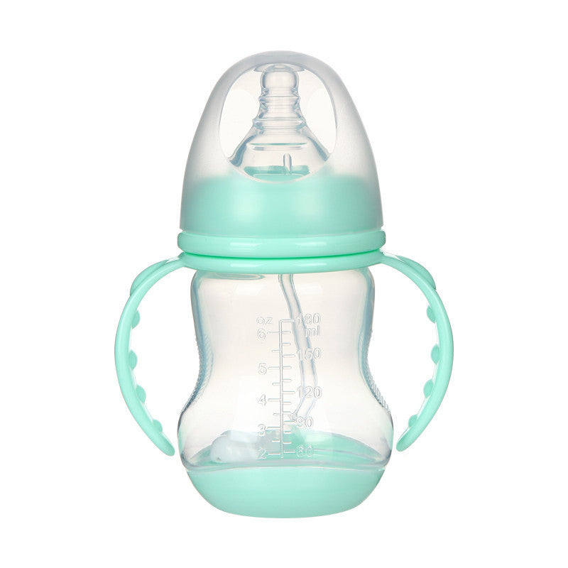 Anti-Colic Wide Caliber PP Baby Bottle with Straw & Handle