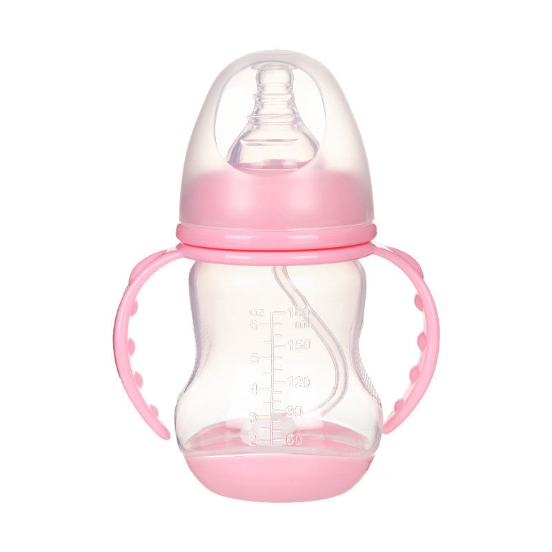 Anti-Colic Wide Caliber PP Baby Bottle with Straw & Handle