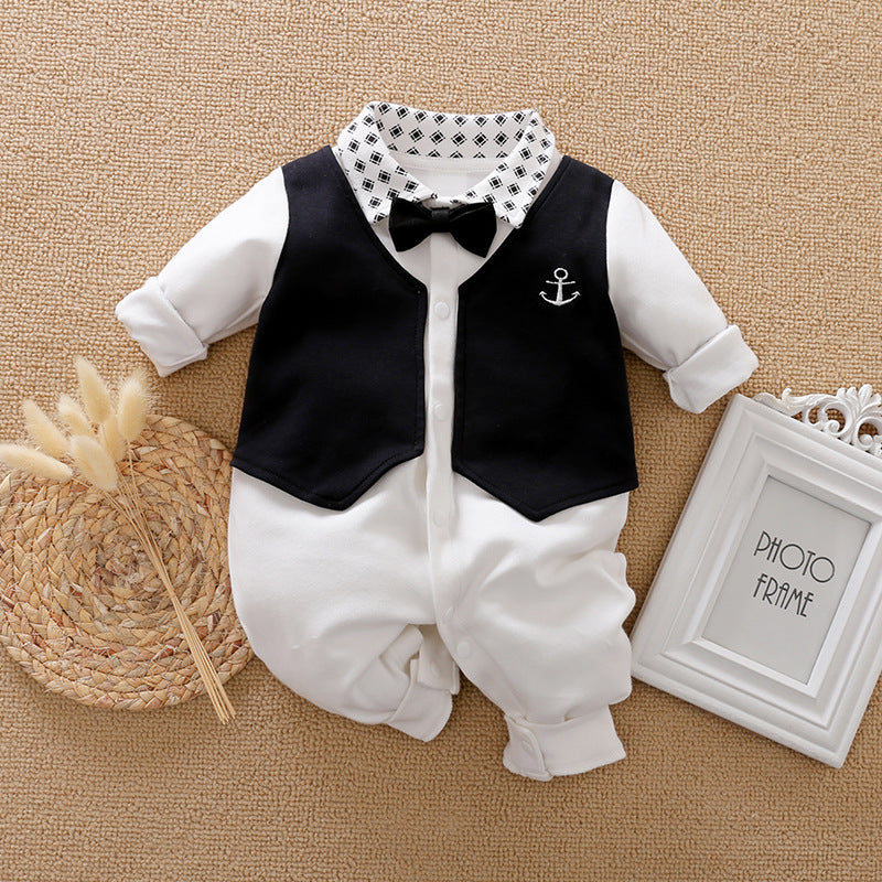 Gentleman Baby Romper - Long Sleeve Baby Clothes