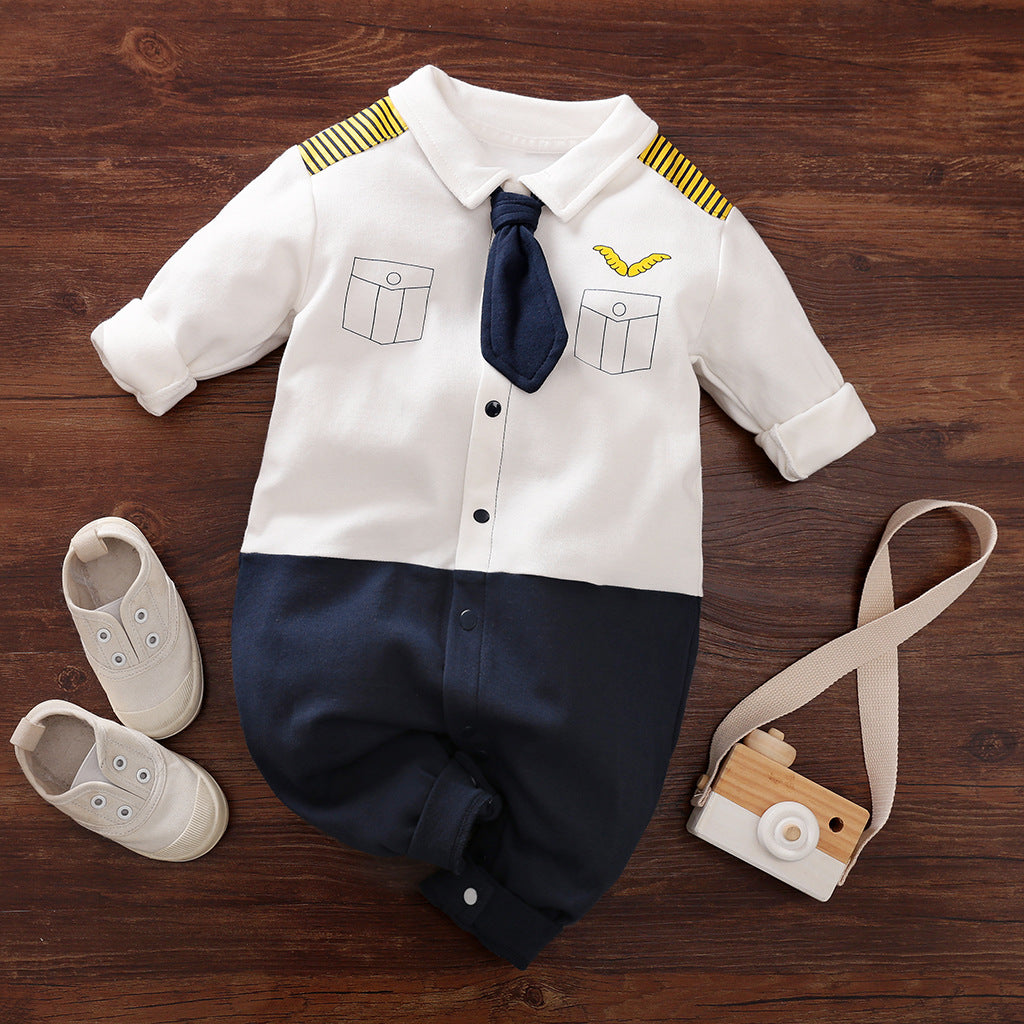 Gentleman Baby Romper - Long Sleeve Baby Clothes