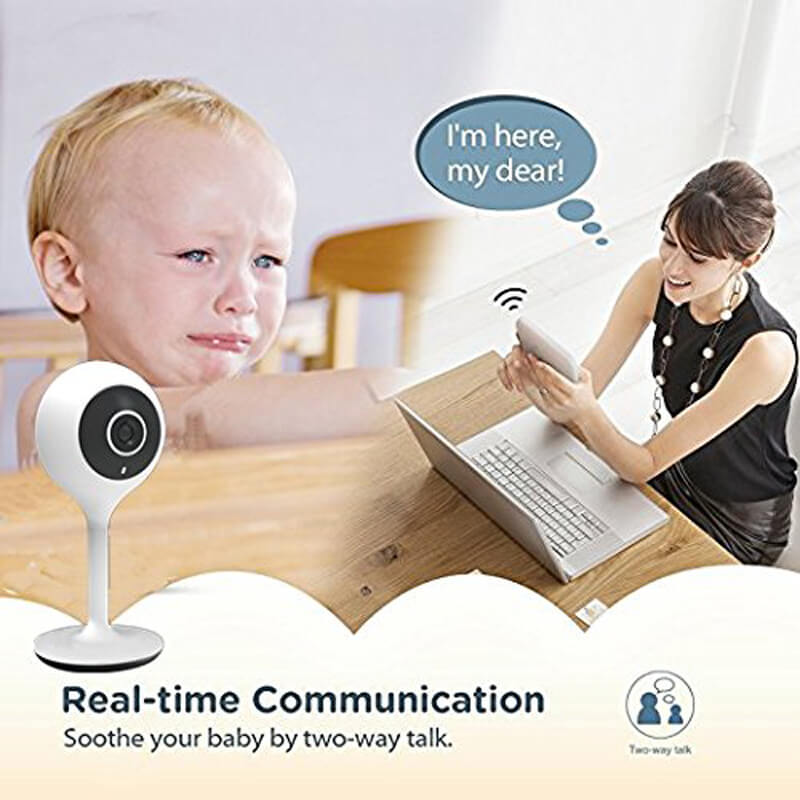 real-time communication of the Compact Full HD 1080p WiFi Baby Monitor & IP Camera 