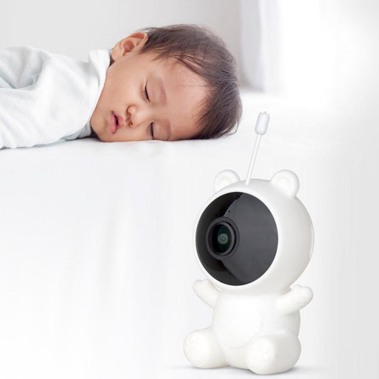 baby sleep and next to him the 1080P HD Smart Child Baby Monitor Camera