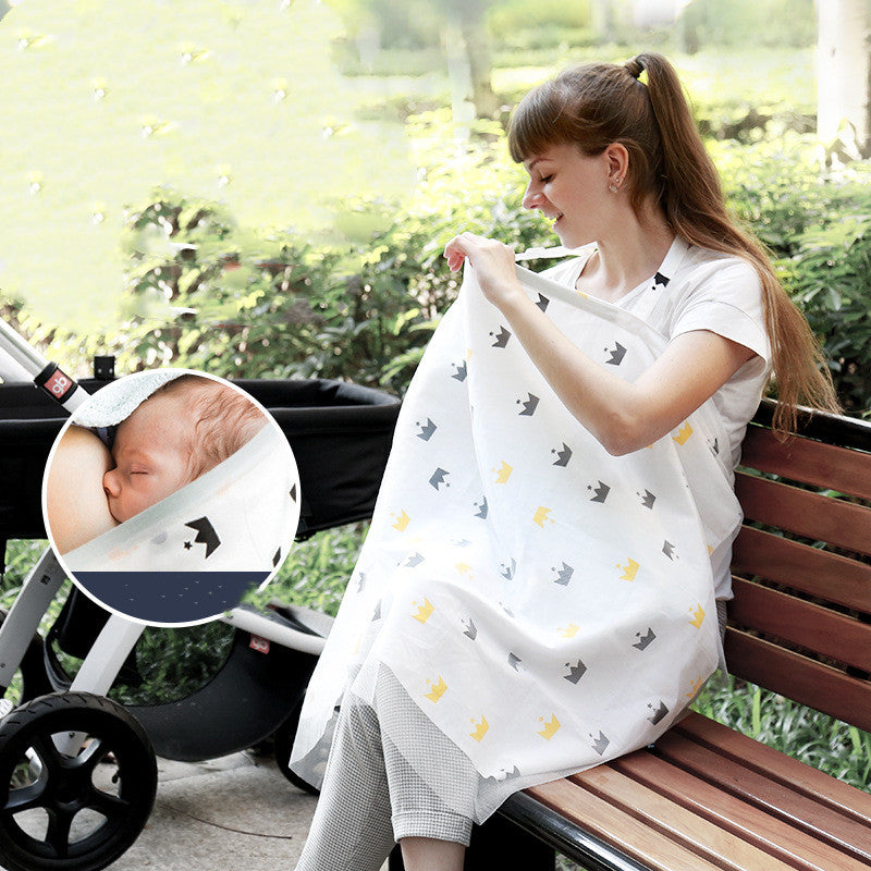 women feeding baby with Pure Cotton Feeding Milk Cover