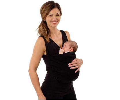 black Comfy Mom Carrier Baby T-Shirt