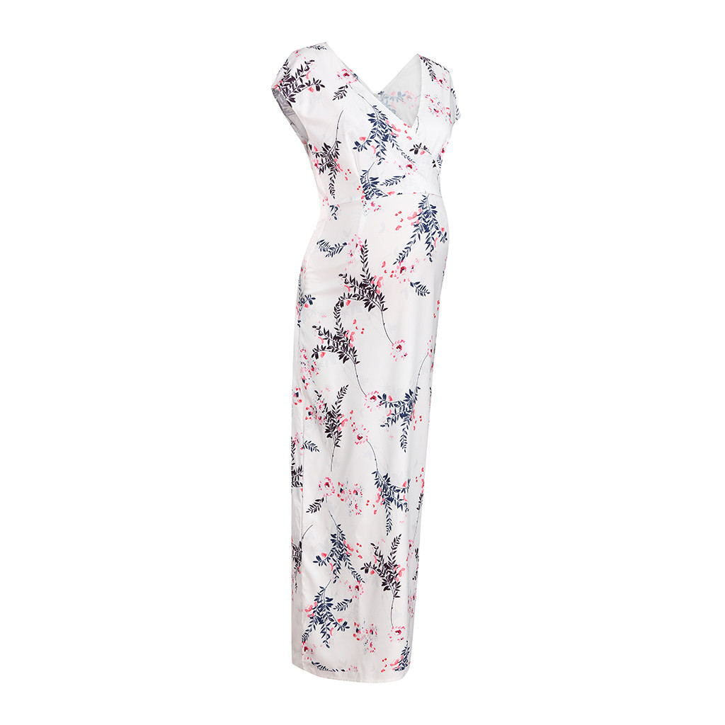 women wear Floral Chiffon Slim Dress 