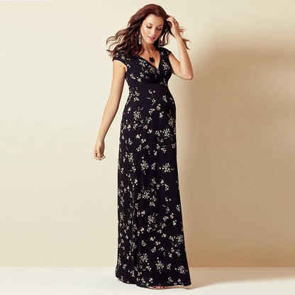 women wear Floral Chiffon Slim Dress 