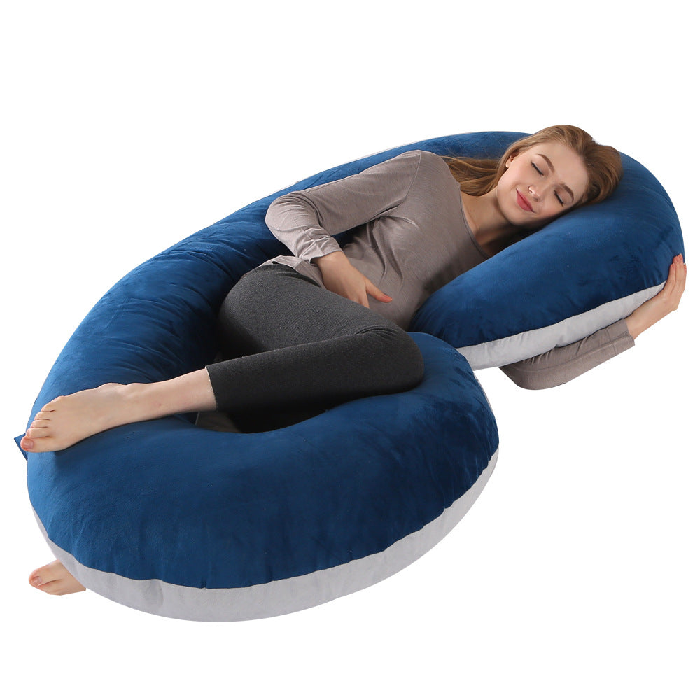 Crystal Velvet C-Shaped Maternity Sleeping Pillow