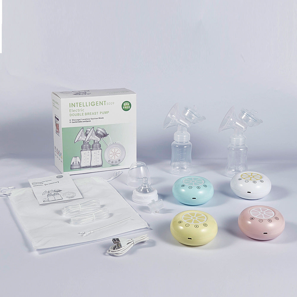 two opened box USB Plug-In Bilateral two Breast Pump 