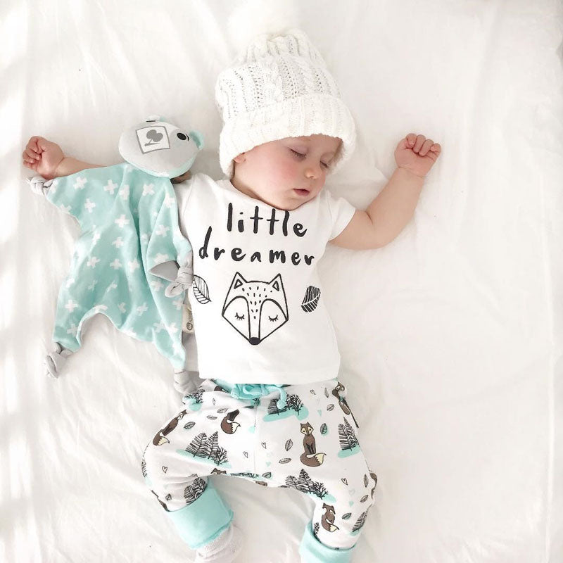 Newborn Baby Clothes Set | T-shirt Tops+Pants | 100% Cotton