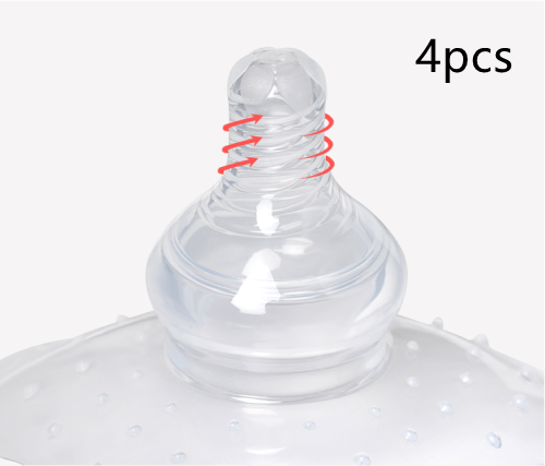 one nipple shield with writing 4pcs