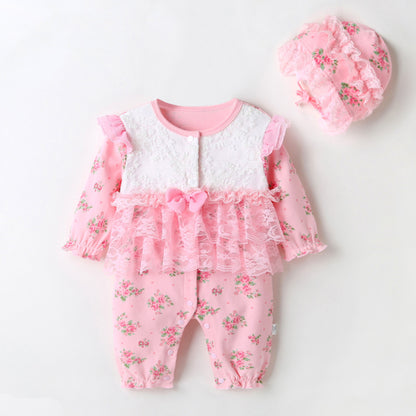 Removable Cap Baby Girl Onesies - Cotton