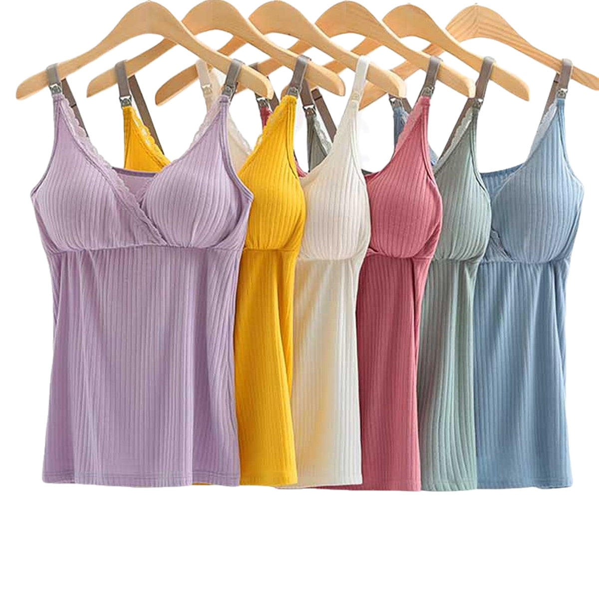 Breastfeeding Friendly Modal Vest with Elastic Cross Bra