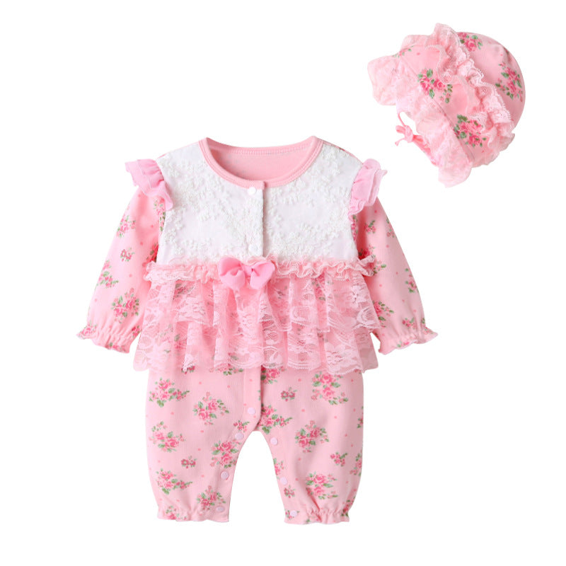 Removable Cap Baby Girl Onesies - Cotton