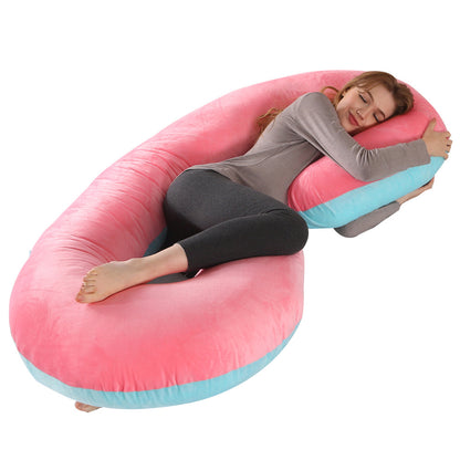 Crystal Velvet C-Shaped Maternity Sleeping Pillow