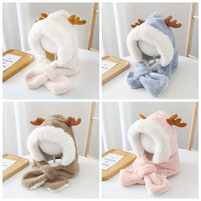 Baby Girl Deer Plush Rabbit Ear Warm Hat - Children's Warm Cap 2024