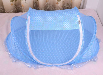 Portable Foldable Baby Bed Net Set with Mattress & Pillow