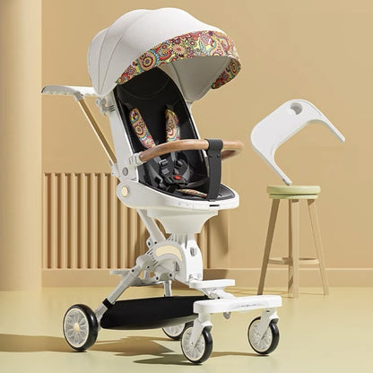 Lightweight Two-Way High-View Stroller | Reclining, Shock-Absorbing, Foldable Design