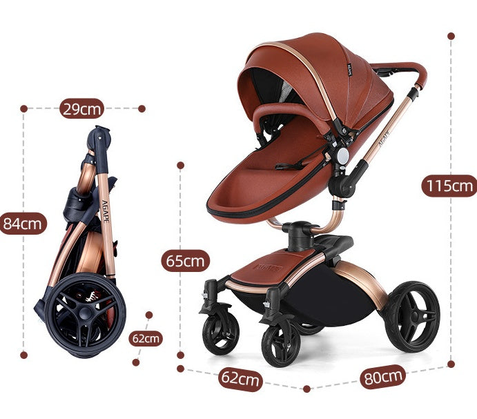 High Landscape Baby Stroller | 360-Degree Rotation 3-in-1 Foldable Design