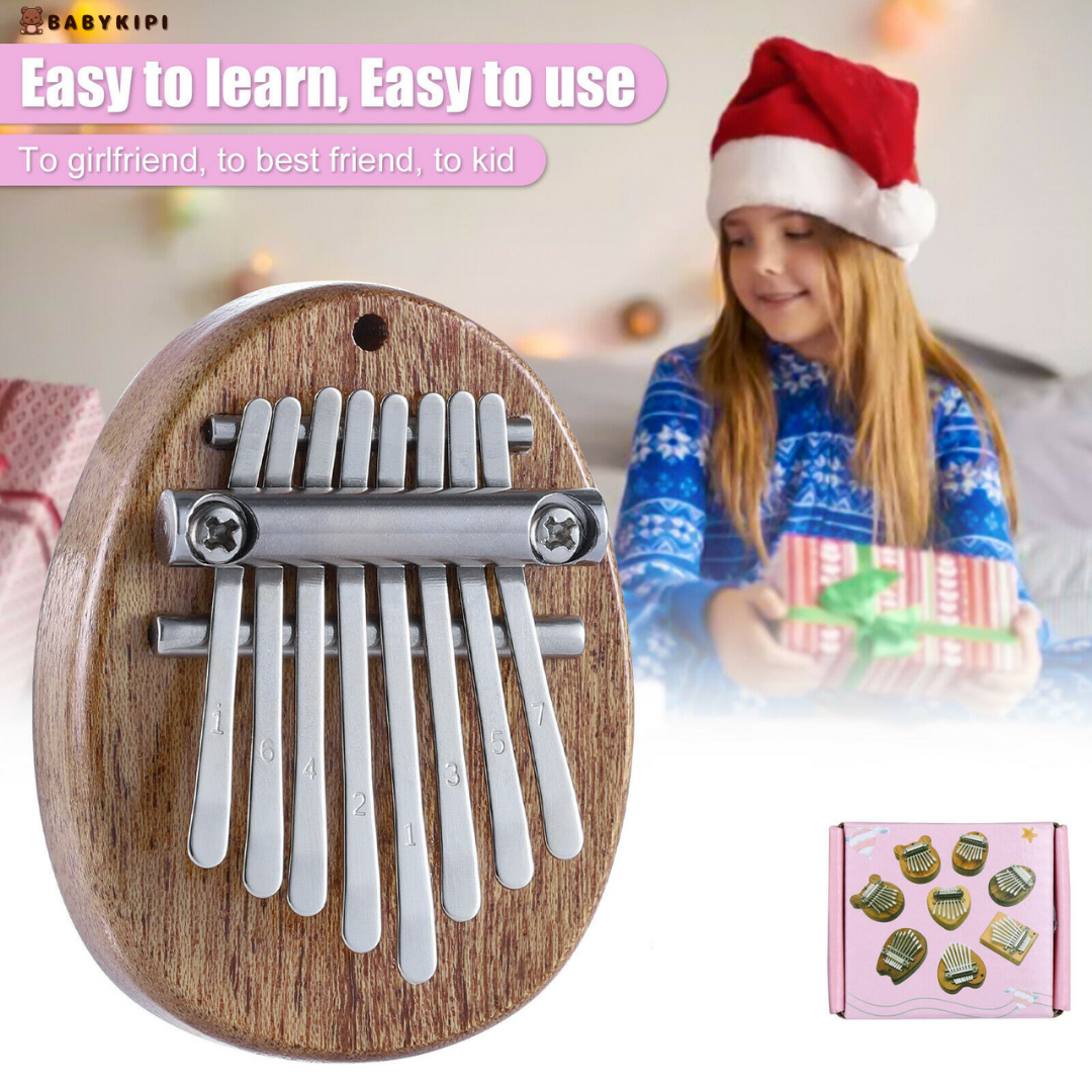 Mini Kalimba Thumb Piano - Portable Wood Musical Toy with 8 Keys