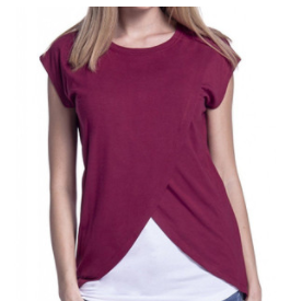 Candy-Colored Polyester Round Neck Short Sleeve Tops