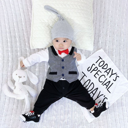 Baby Long Sleeves Bow Tie Jumpsuit - Children Clothing Fashion 2024