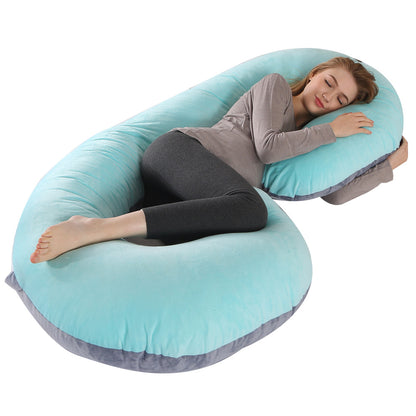 Crystal Velvet C-Shaped Maternity Sleeping Pillow