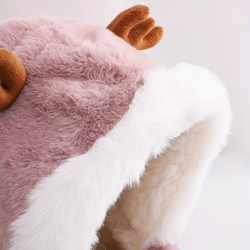 Baby Girl Deer Plush Rabbit Ear Warm Hat - Children's Warm Cap 2024