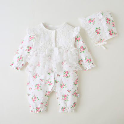 Removable Cap Baby Girl Onesies - Cotton