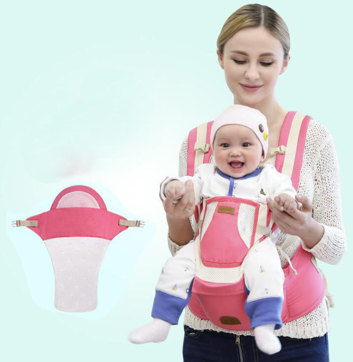 women hold baby in the 3-in-1 Breathable Baby Waist Stool 