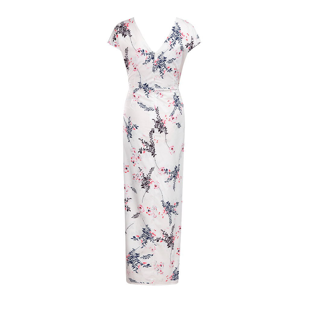 women wear Floral Chiffon Slim Dress 