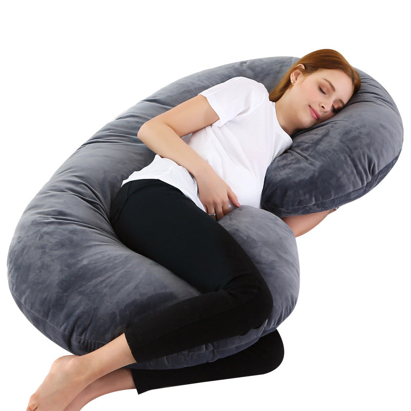 Crystal Velvet C-Shaped Maternity Sleeping Pillow