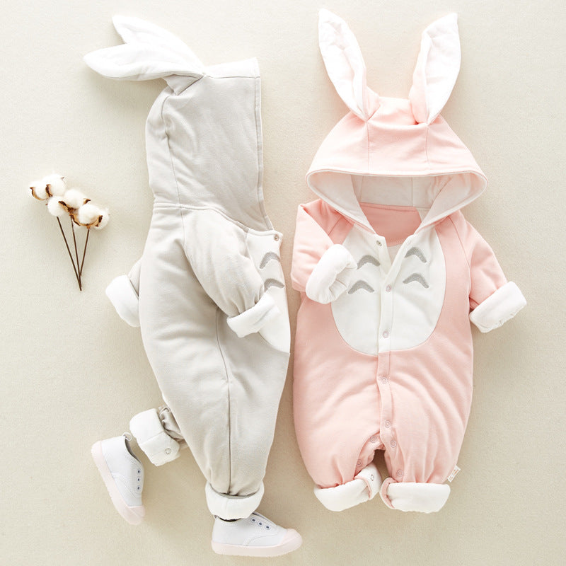 Thick Cotton Padded Baby Romper - Hooded Onesies