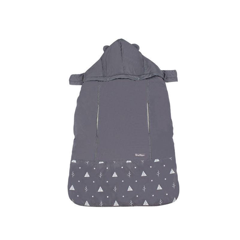 gray Warm & Windproof Baby Carrier Cloak 