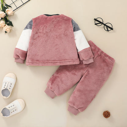 2 Pc Baby Casual Long Sleeves Sweater and Trouser Set 2024