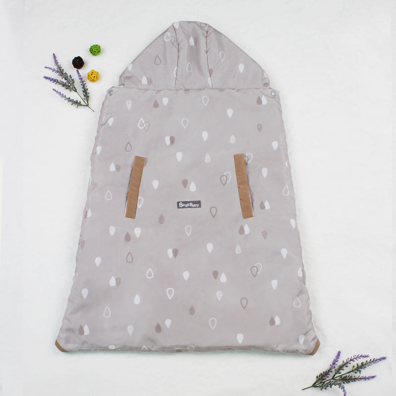 brown Winter Warmth Baby Waist Stool Cloak & Hat Set