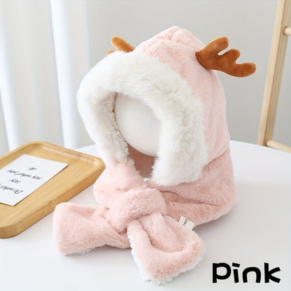 Baby Girl Deer Plush Rabbit Ear Warm Hat - Children's Warm Cap 2024